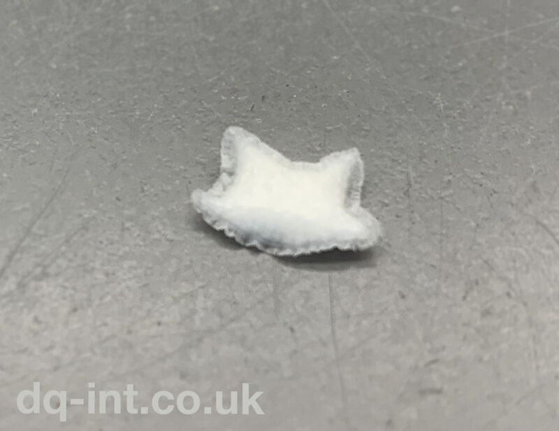 Shrunken particle filter from a burnt Seagate hard drive